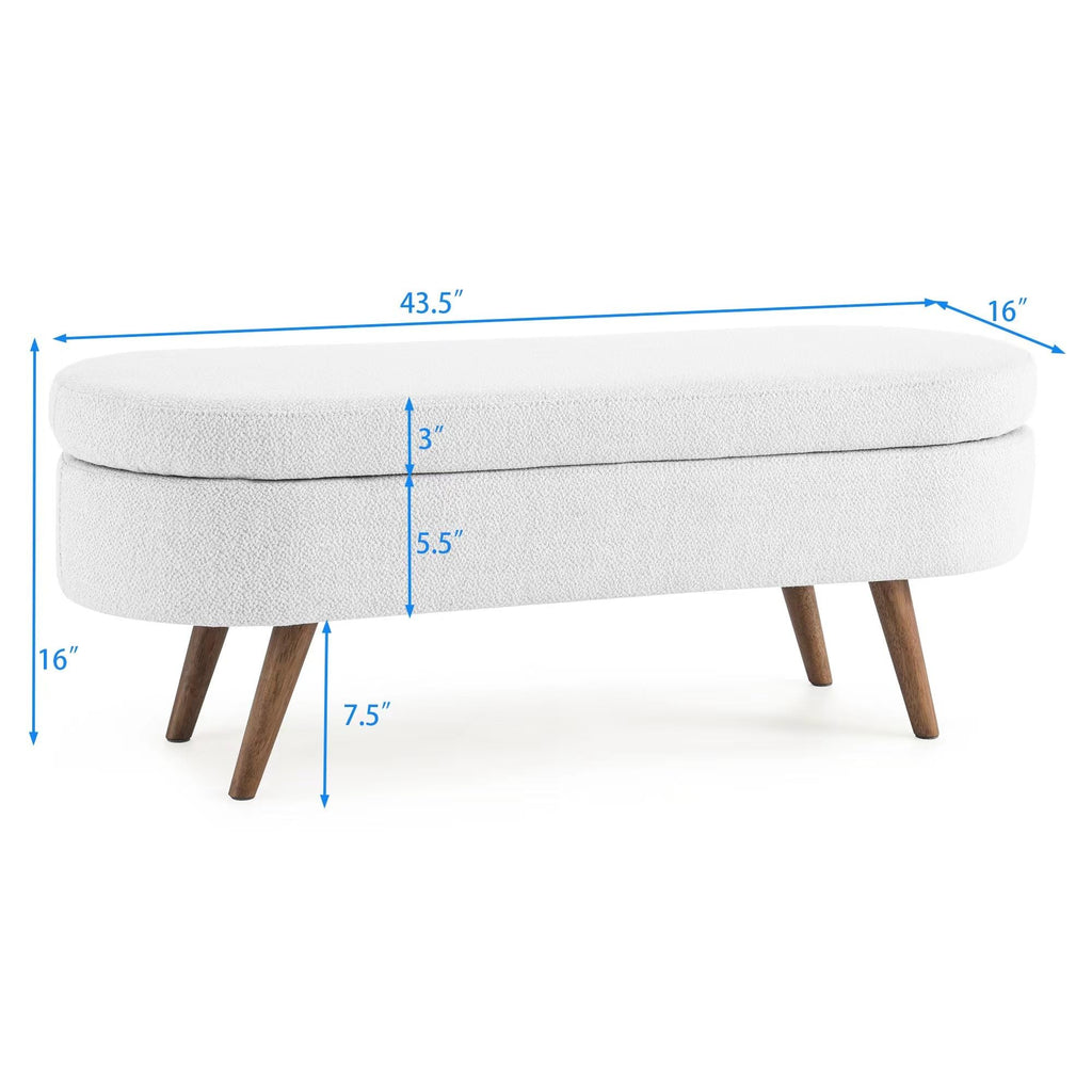 Green Oval Storage Ottoman Bench M7979