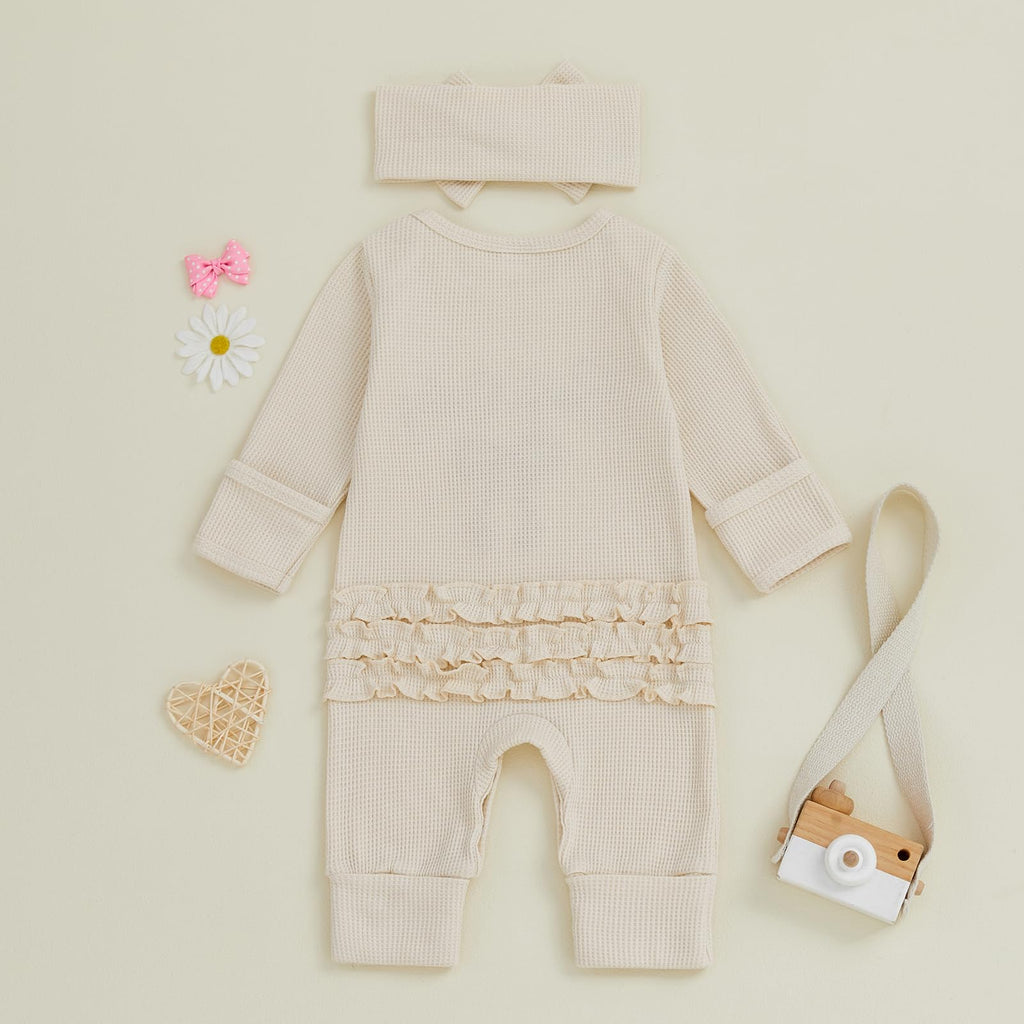 My First Christmas Baby Girl Onesie Long Sleeve Romper Headband J76365