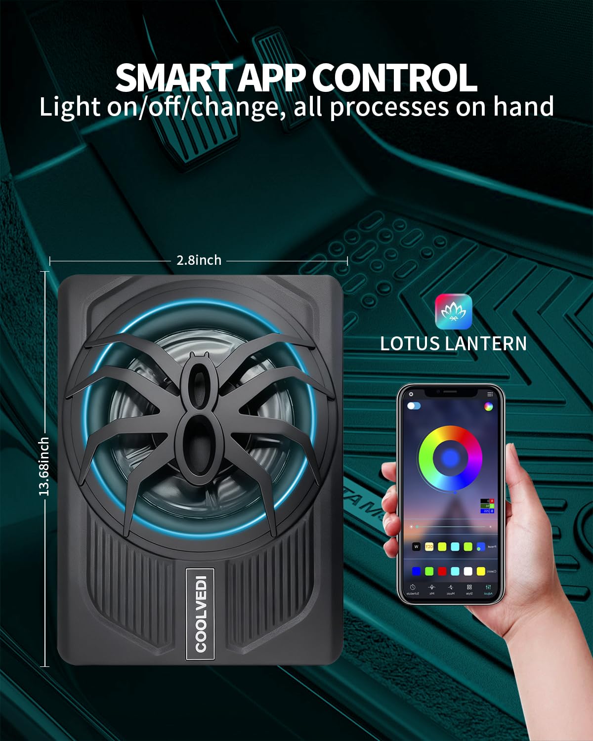 10" 1600W Slim Under Seat Powered Car Subwoofer D9780