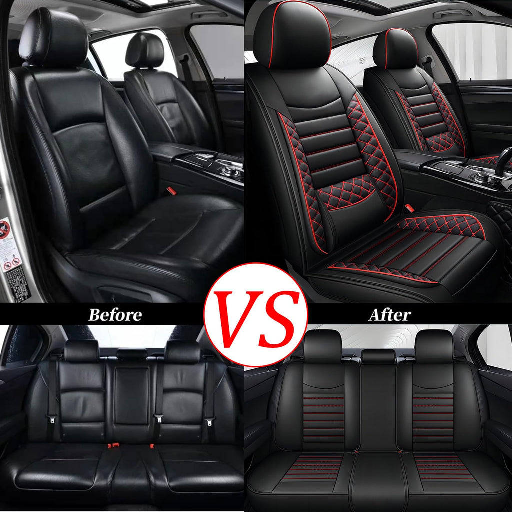 Leather 5-Seat Car Seat Covers Full Set H4006