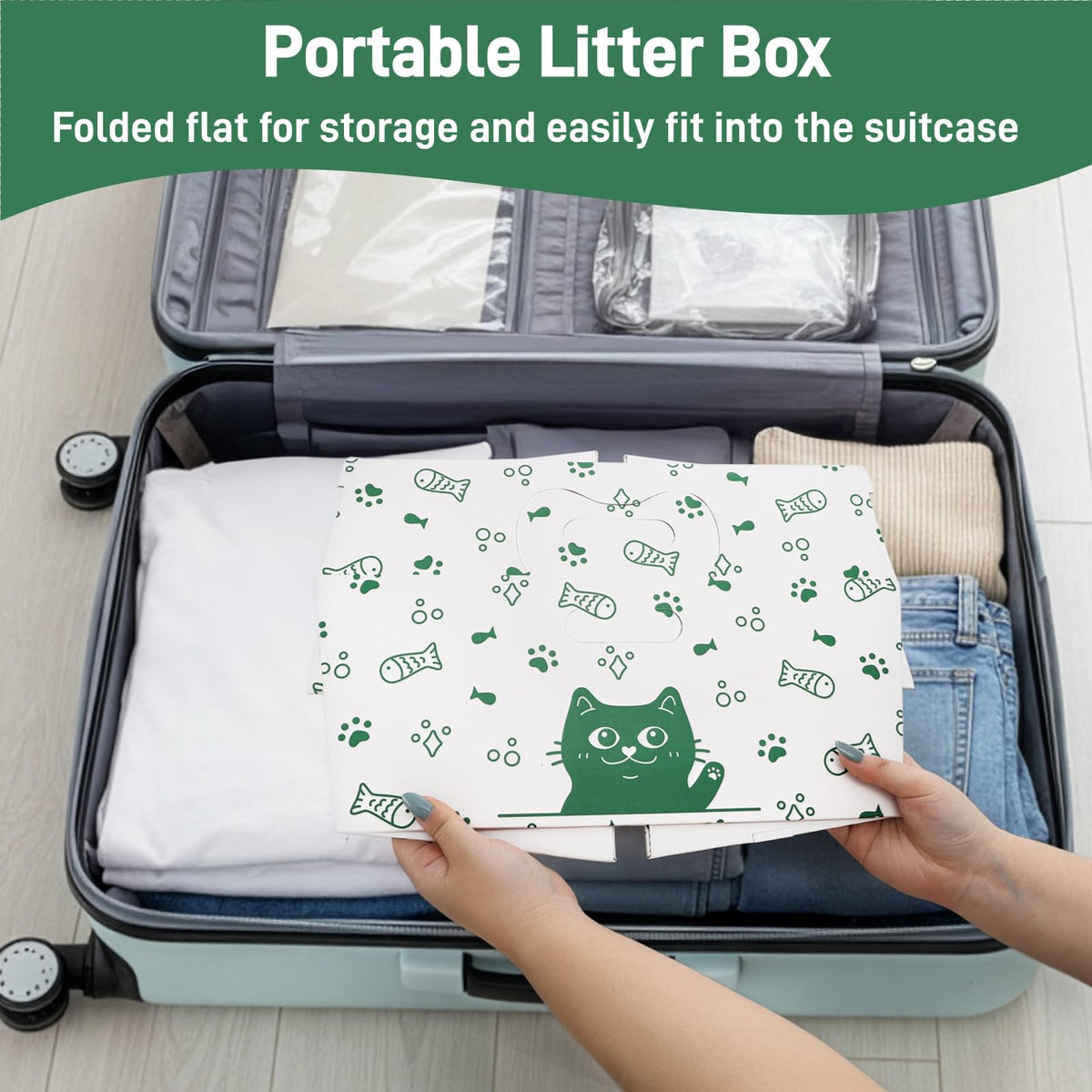 8 Pack Disposable Cat Litter Box with Scoop K411129