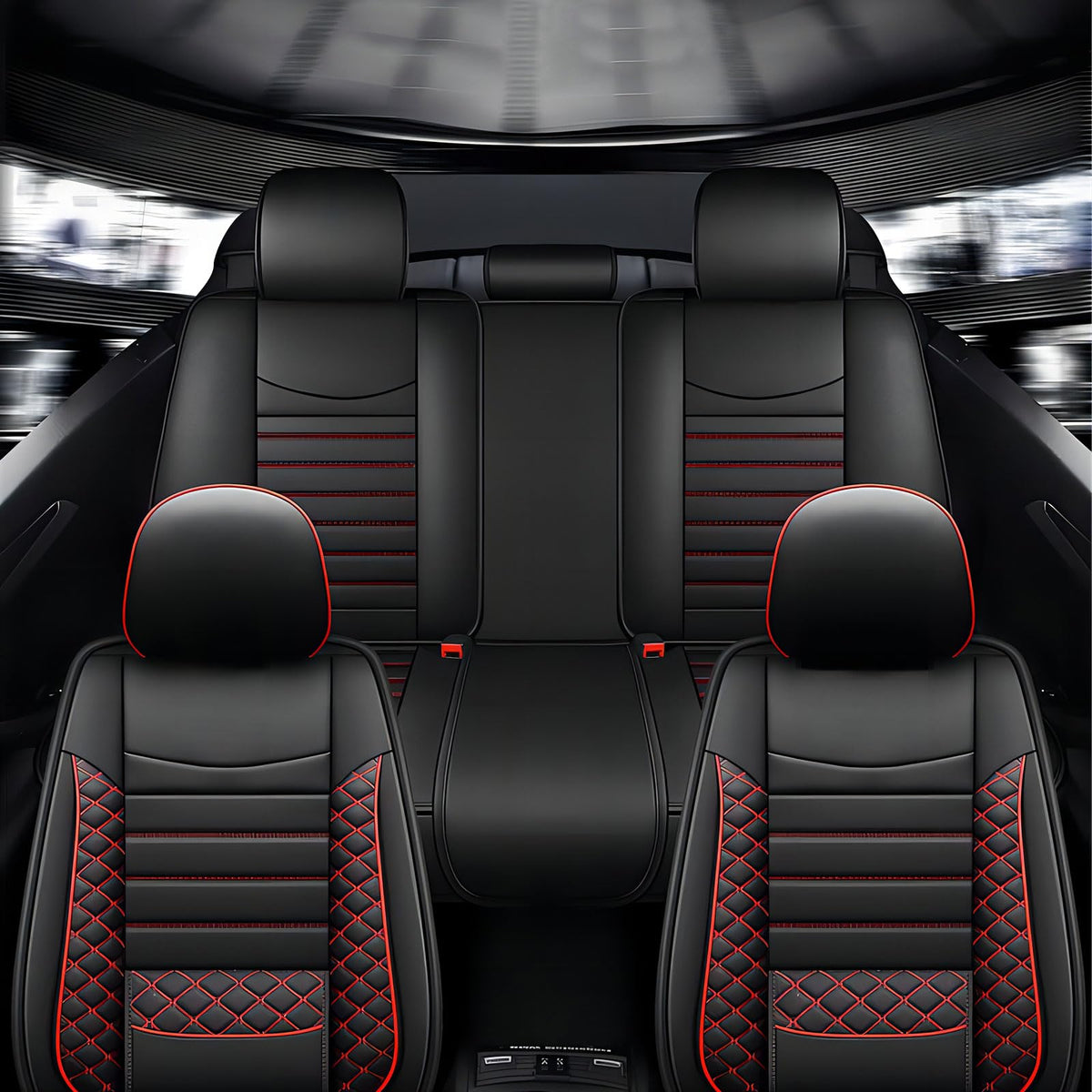 Leather 5-Seat Car Seat Covers Full Set H4006