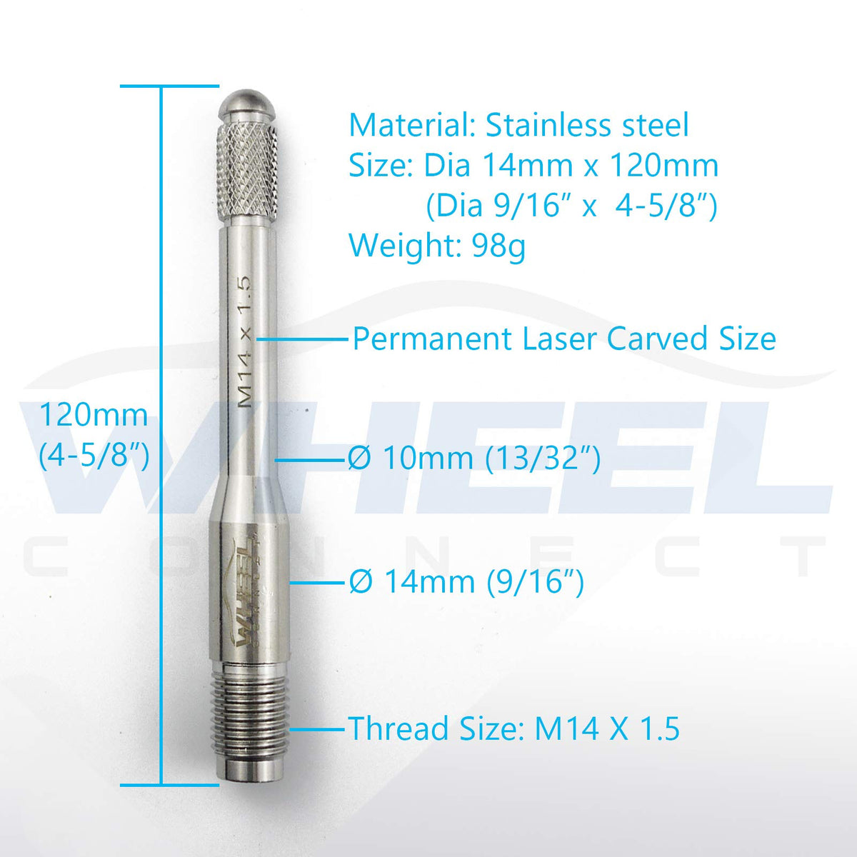 Stainless Steel Wheel Alignment Pin Set of 5 Sizes W7831