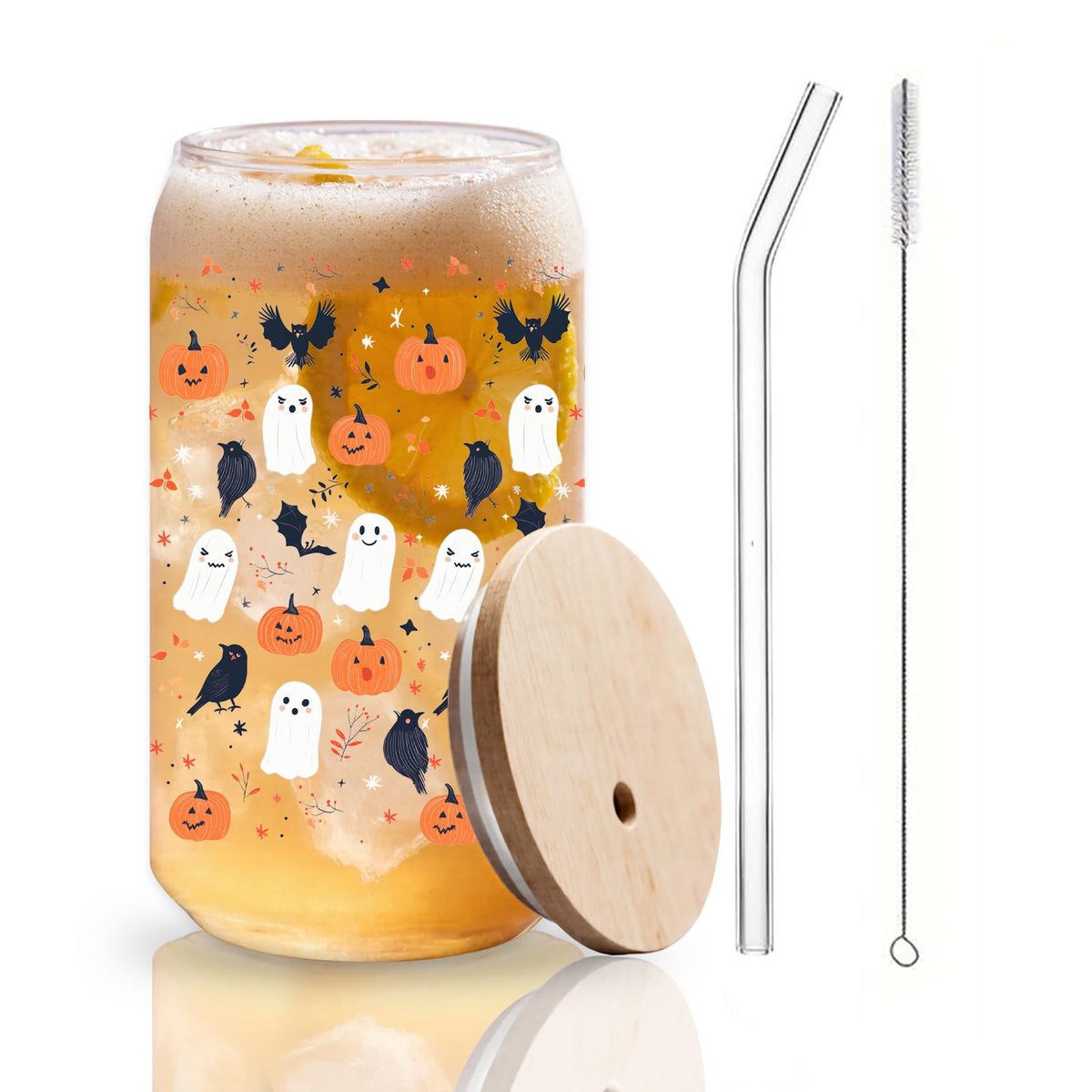 22oz Glass Tumbler with Lid & Straw N959542