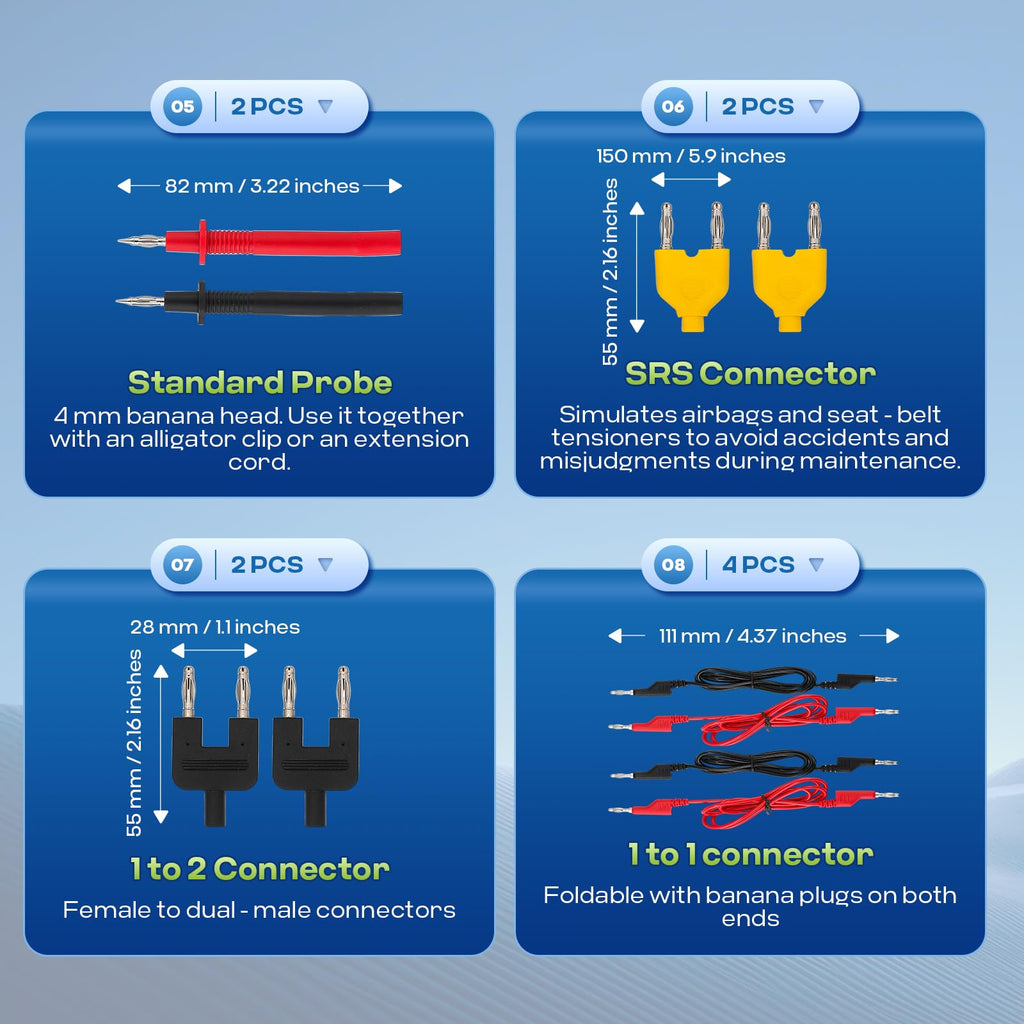 110 Pc Automotive Multimeter Test Leads Kit with Alligator Clips, Banana Plugs & Probes Z691578