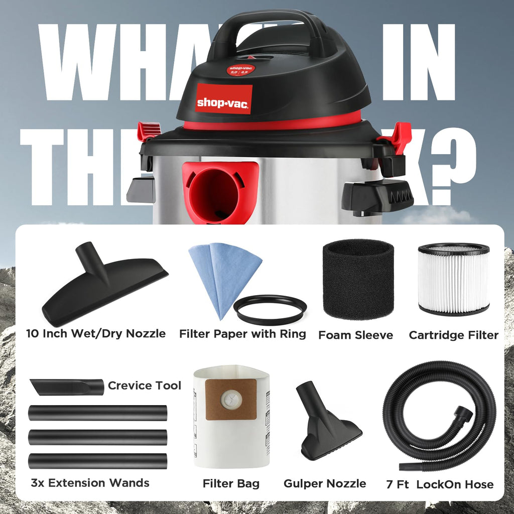 5 Gallon Stainless Wet/Dry Vac Blower U635