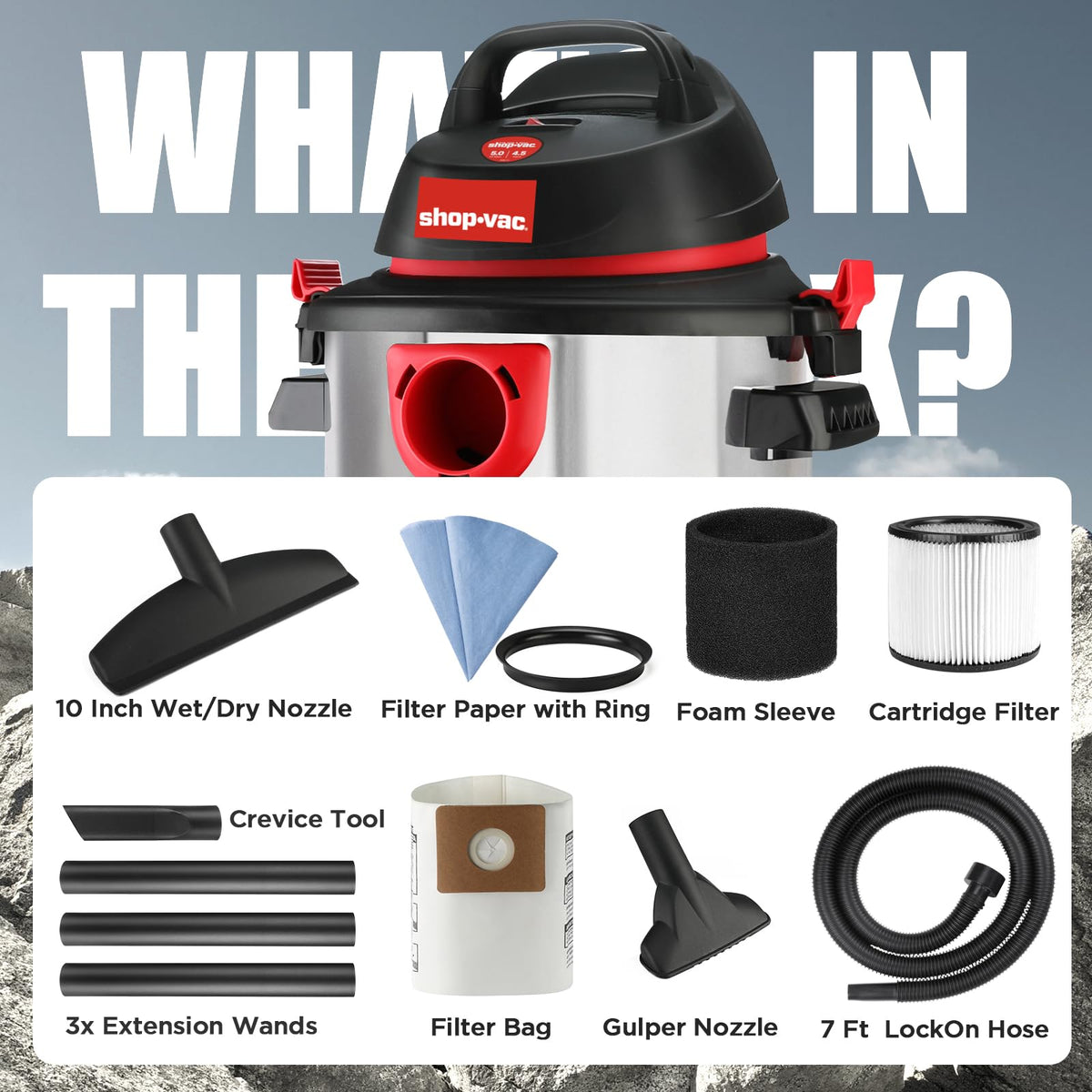 5 Gallon Stainless Wet/Dry Vac Blower U635
