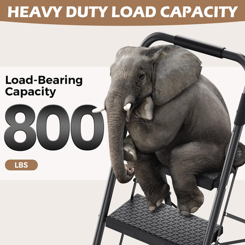 2-Step Folding Steel Step Stool with Handrail A910144