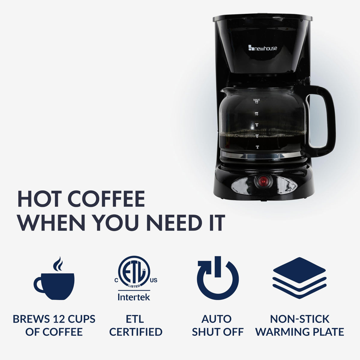 12 Cup Electric Coffee Maker with Auto Shut Off V291