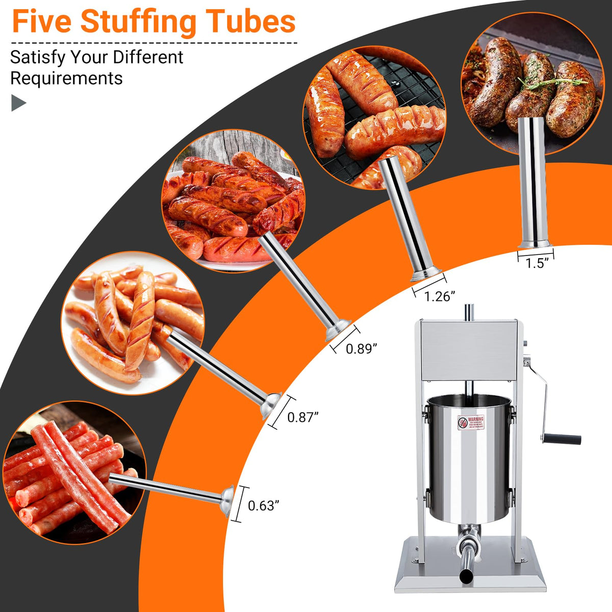5L Stainless Steel Manual Sausage Stuffer S982