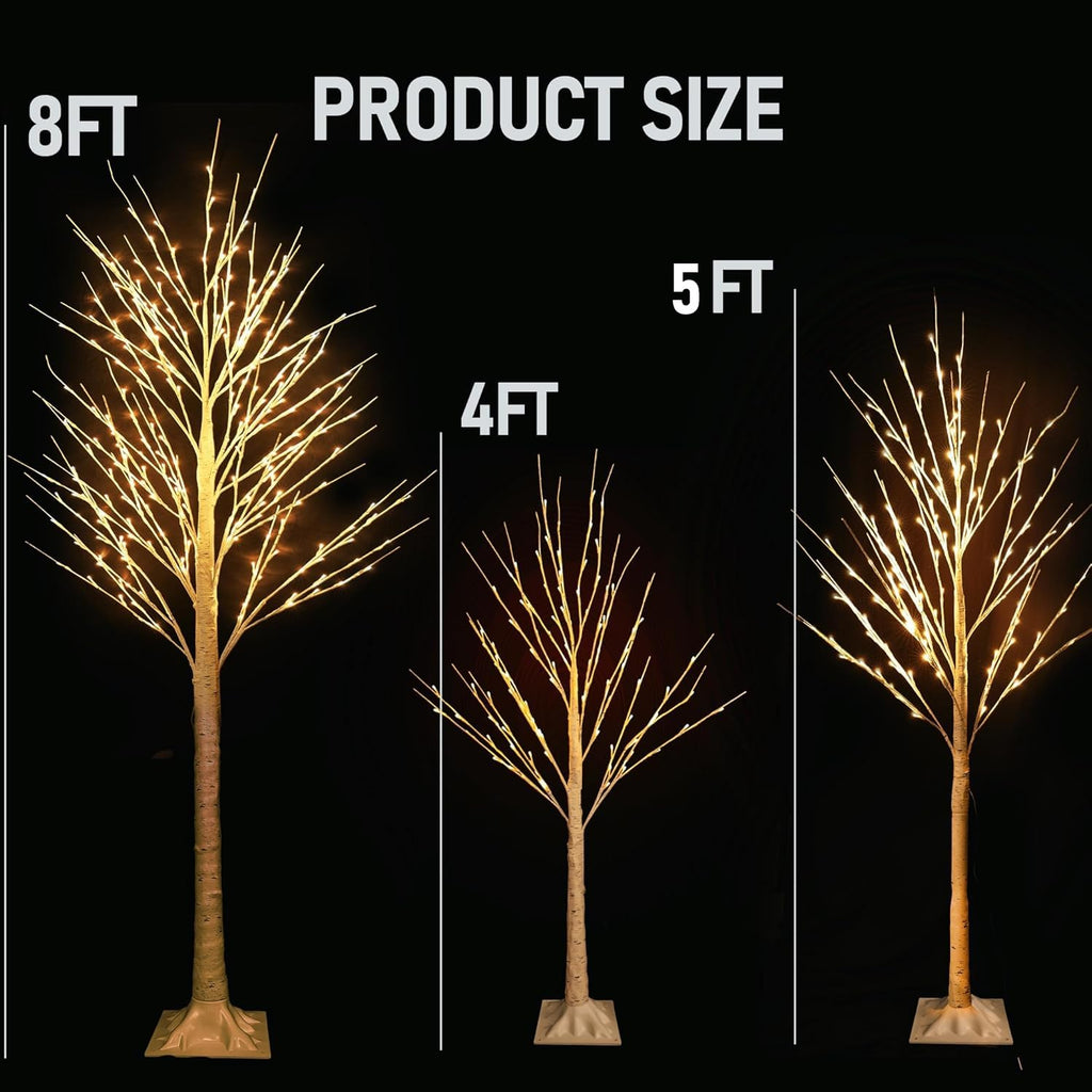 Light up Birch Tree 3 Pack Pre lit Christmas Tree Q1454