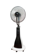 47" Misting Oscillating Pedestal Fan with Water Tank, Remote, Timer, 3 Speeds, Black White W8640