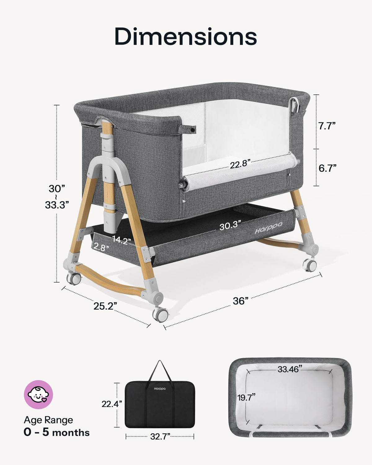 3 in 1 Baby Bassinet with Mattress Z400188