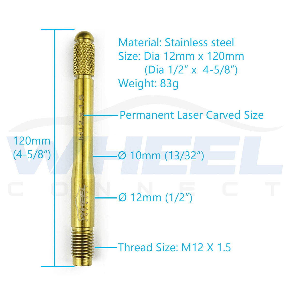 Stainless Steel Wheel Alignment Pin Set of 5 Sizes W7831