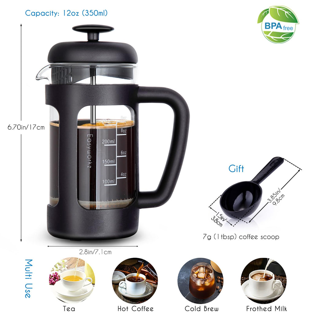 12 oz Stainless Steel French Press and Creamer Set F940