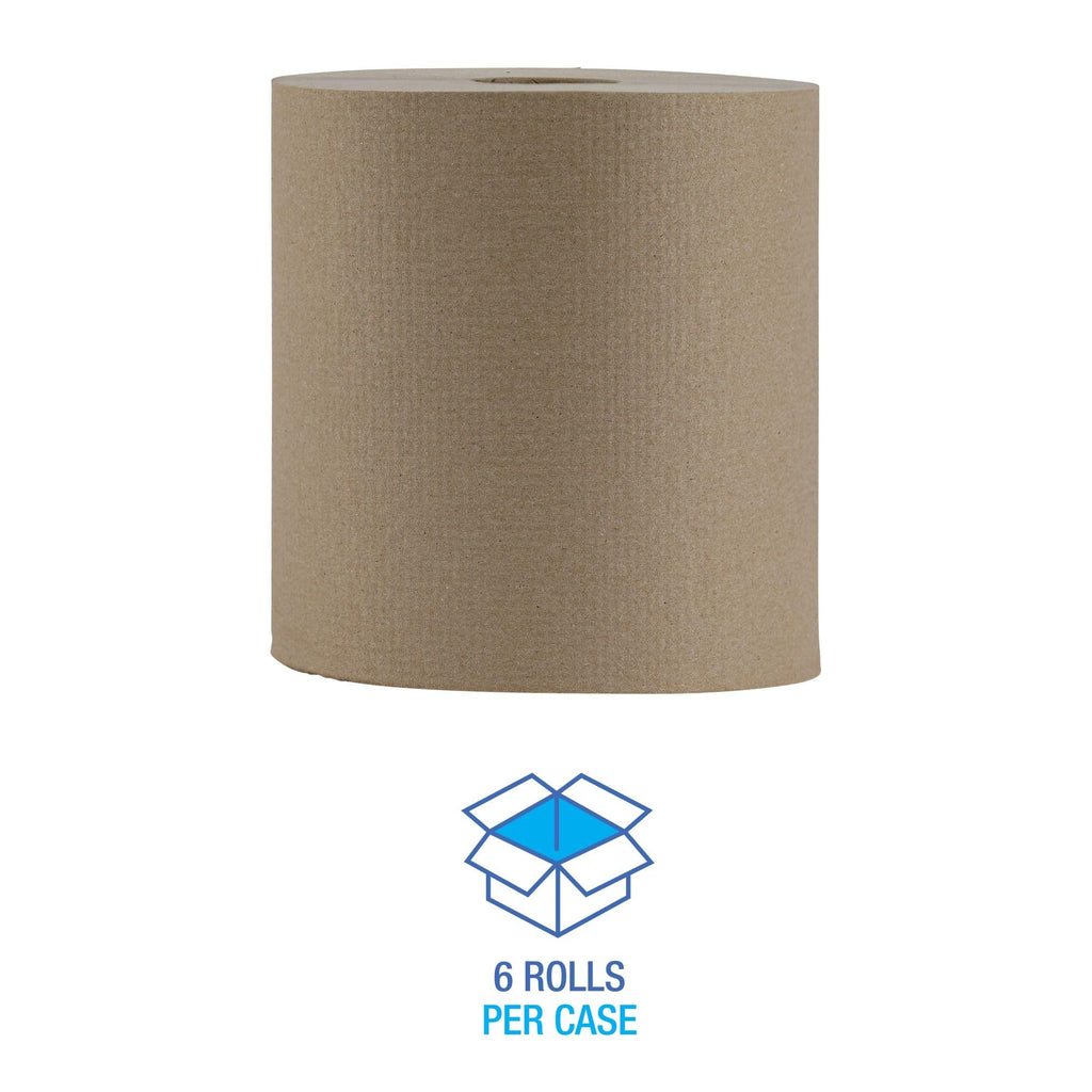 Hardwound Paper Towels, 6 Rolls, 1-Ply, 8" x 800 ft, Natural U511