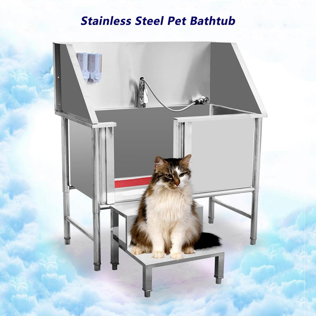 Stainless Steel Dog Bathing Station with Stairs S1776