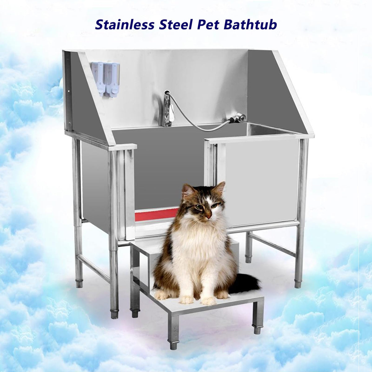Stainless Steel Dog Bathing Station with Stairs S1776