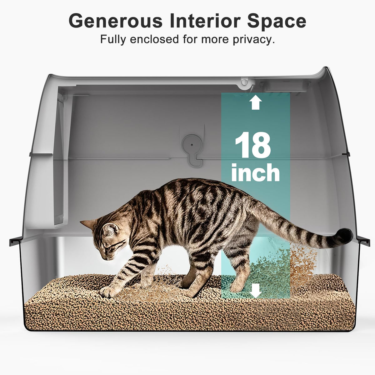 XL Stainless Steel Litter Box with Lid C7060