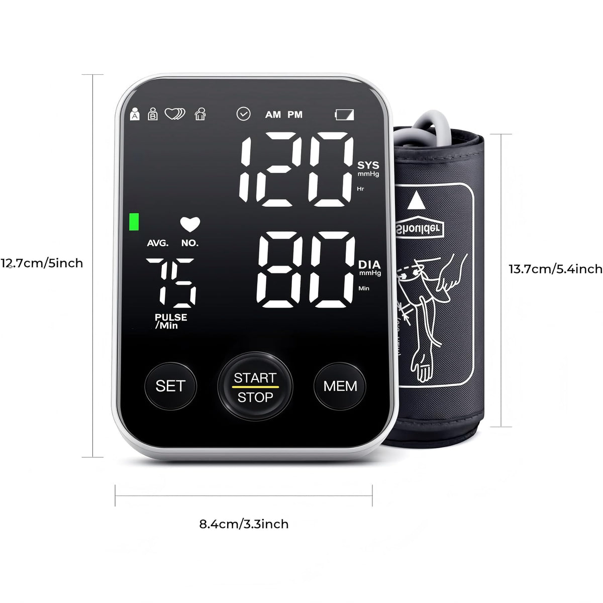 FDA Cleared Blood Pressure Monitor Upper Arm C425