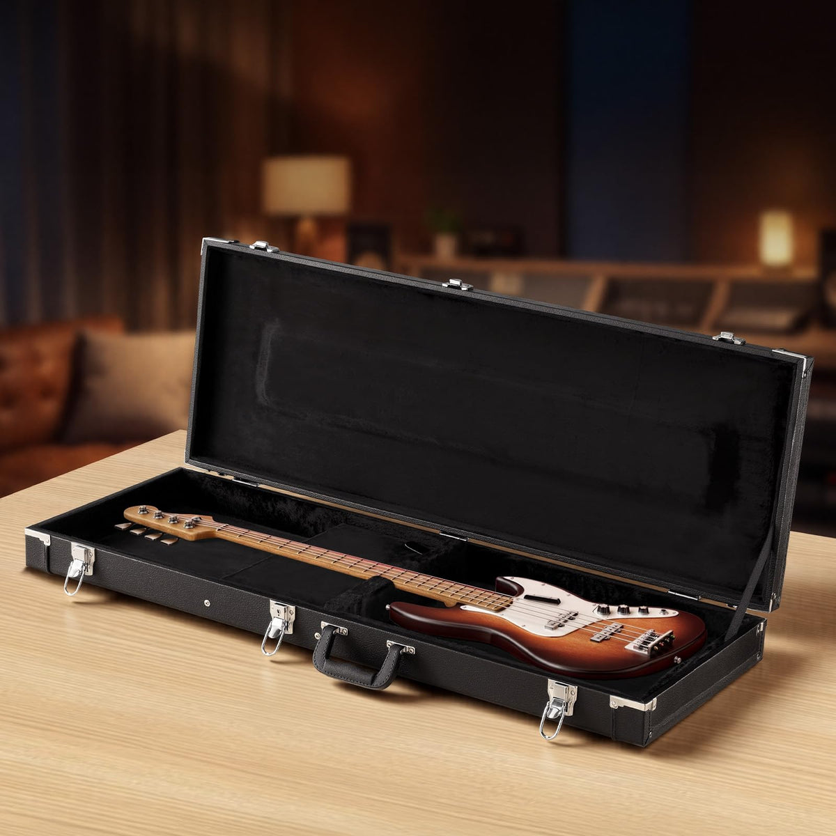 Black 41.3 Inch Wooden Hard-Shell Electric Guitar Case N47069