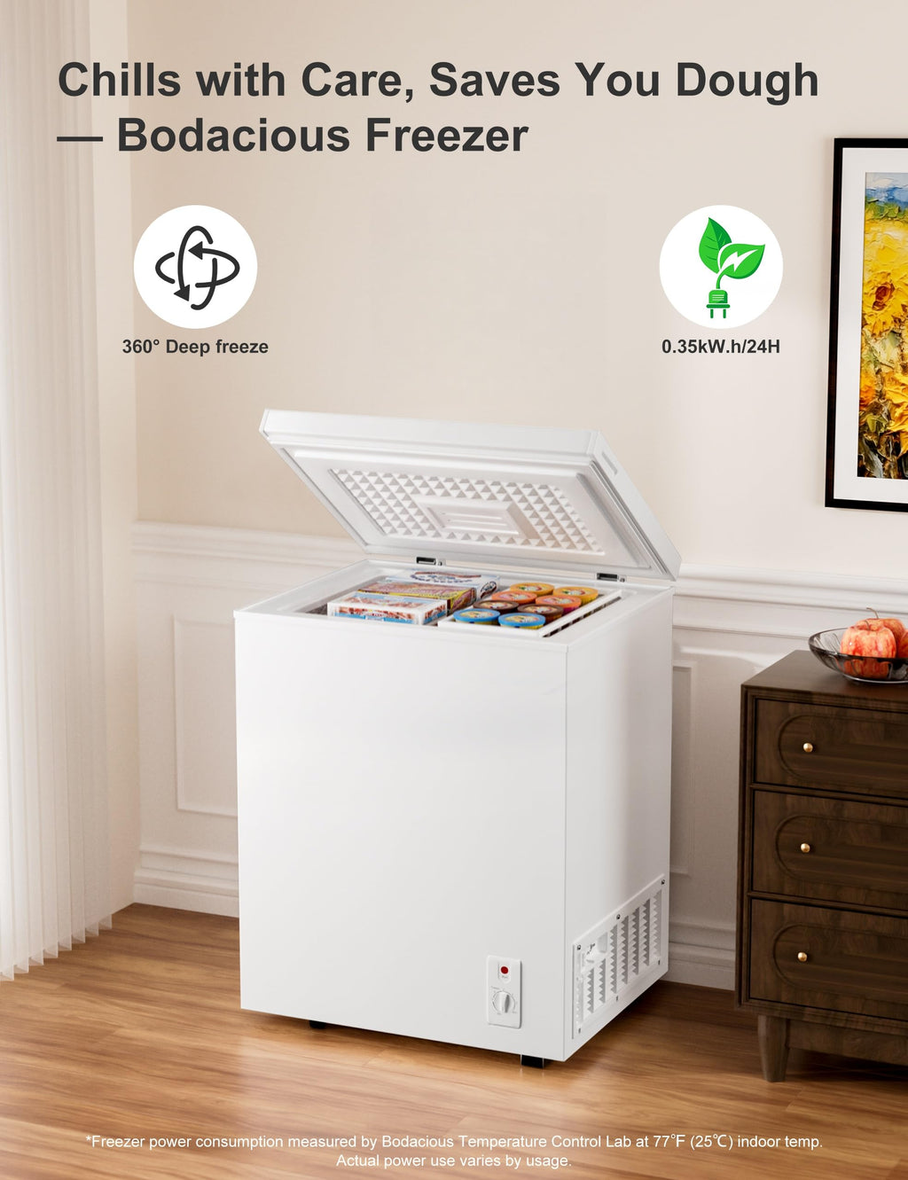 2.5 Cu.Ft White Chest Freezer E1513
