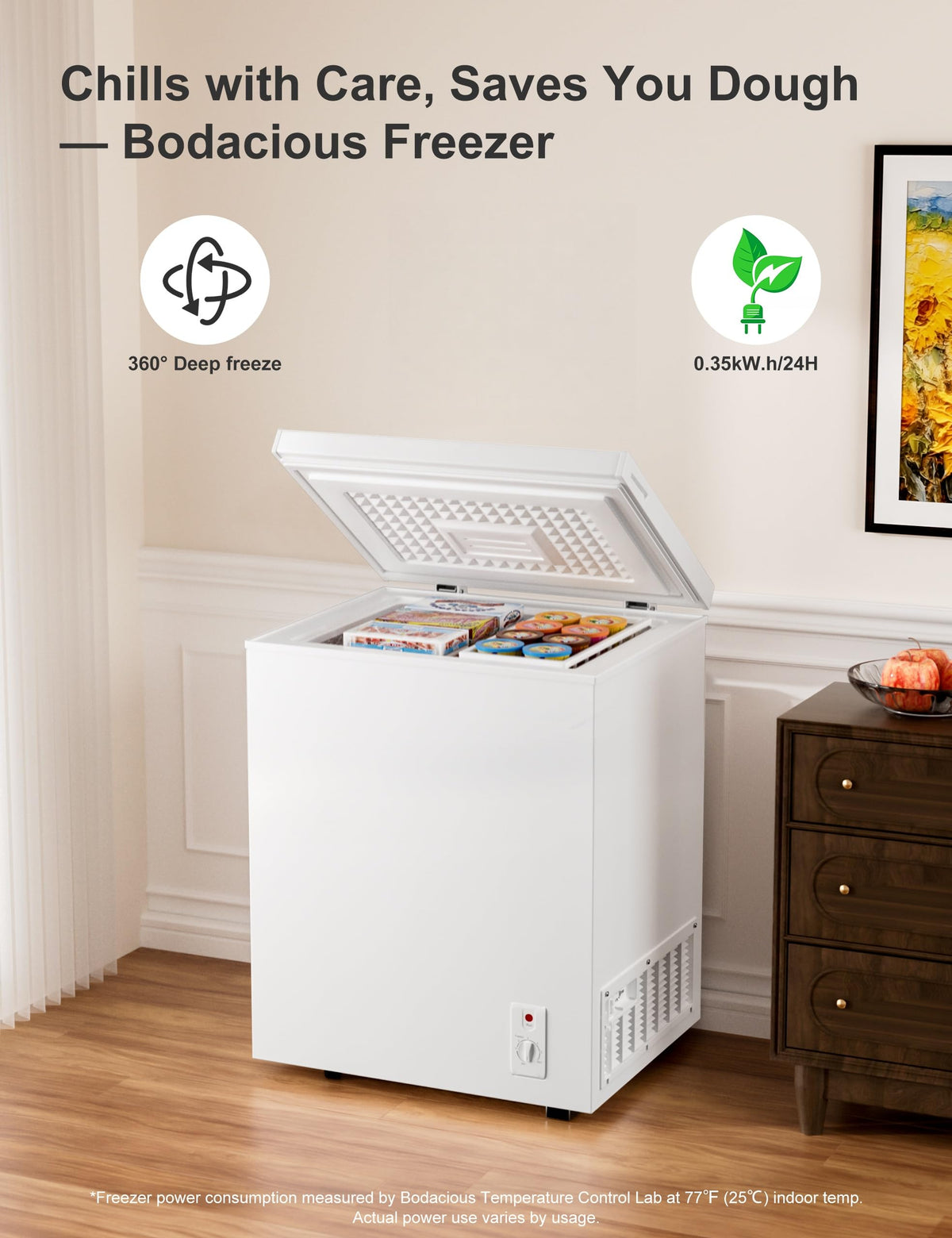2.5 Cu.Ft White Chest Freezer E1513