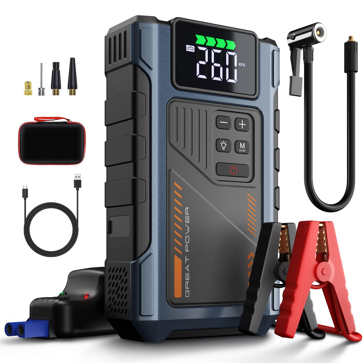 4500A 12V Jump Starter with Air Compressor 150PSI Q7213
