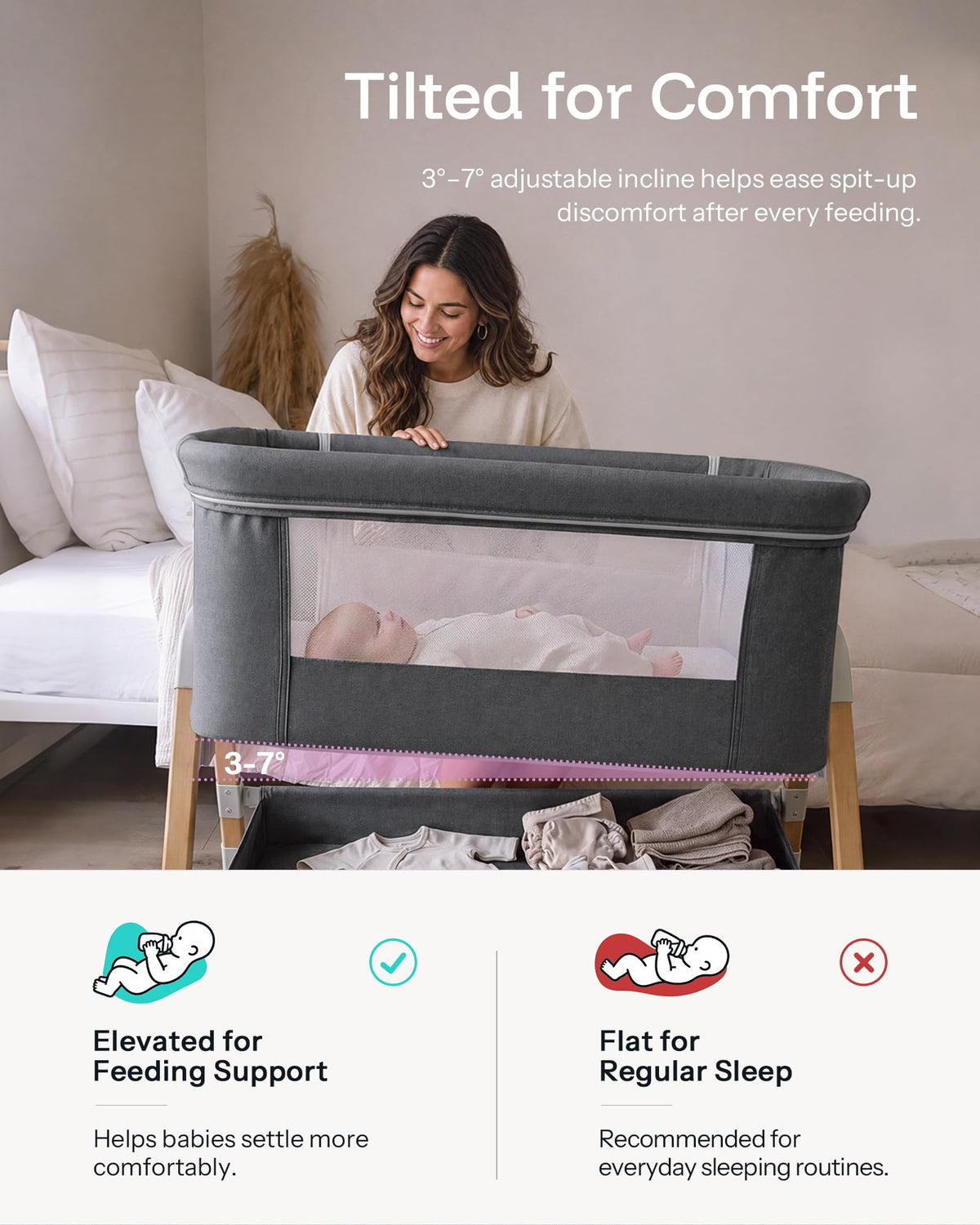 3 in 1 Baby Bassinet with Mattress Z400188