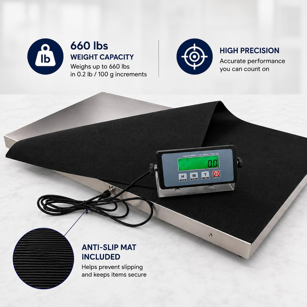Heavy Duty 660 Pounds Veterinary Dog Scale with Stainless Steel Platform I8495