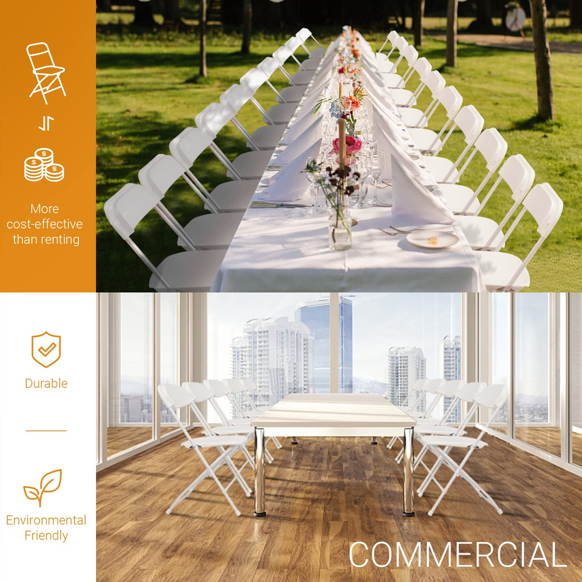 White 10 Pack Folding Chair X354