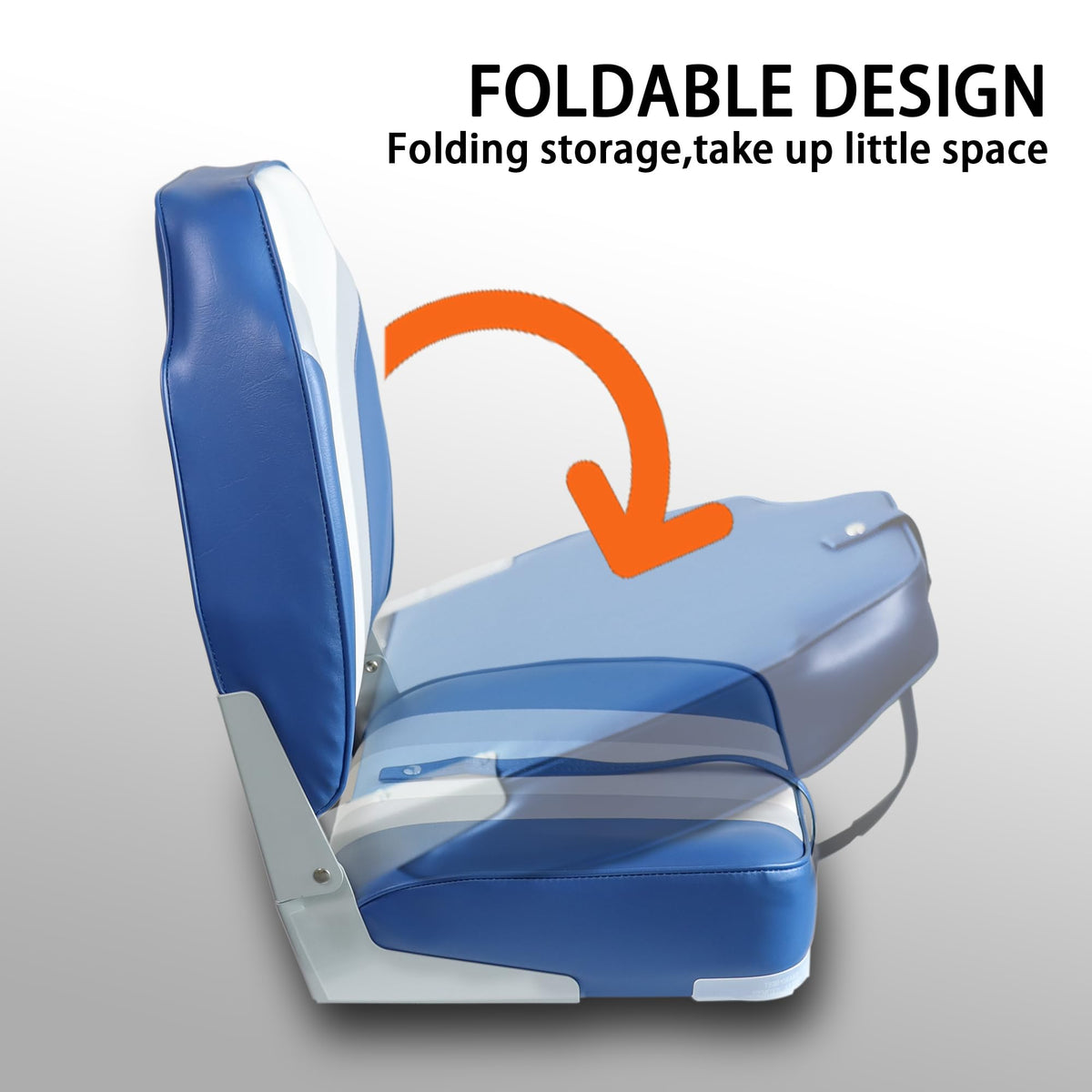 Folding Boat Seat 2 Pack White/Black F7626