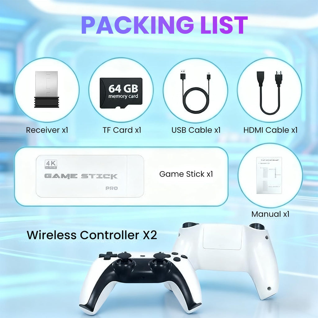 Wireless Plug and Play Retro Game Console with 20000+ Games and Dual 2.4G Wireless Controller B38079