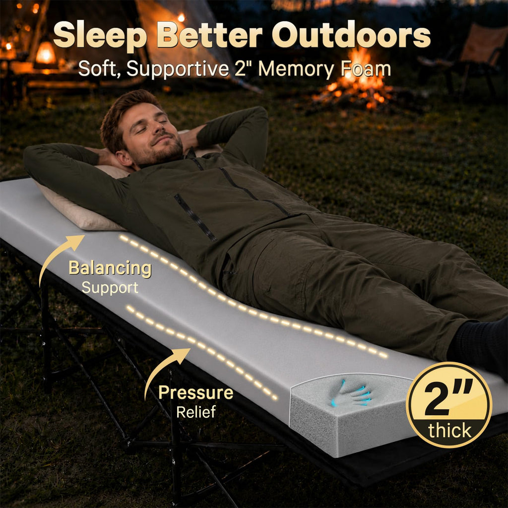 2 Inch Memory Foam Camping Cot Pad J3150