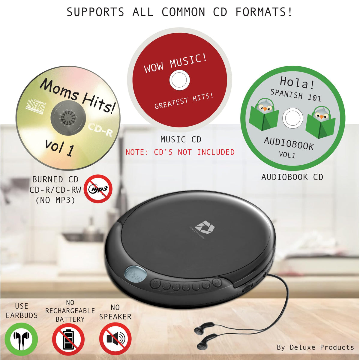Portable CD Player with 60 Second Anti Skip D4740