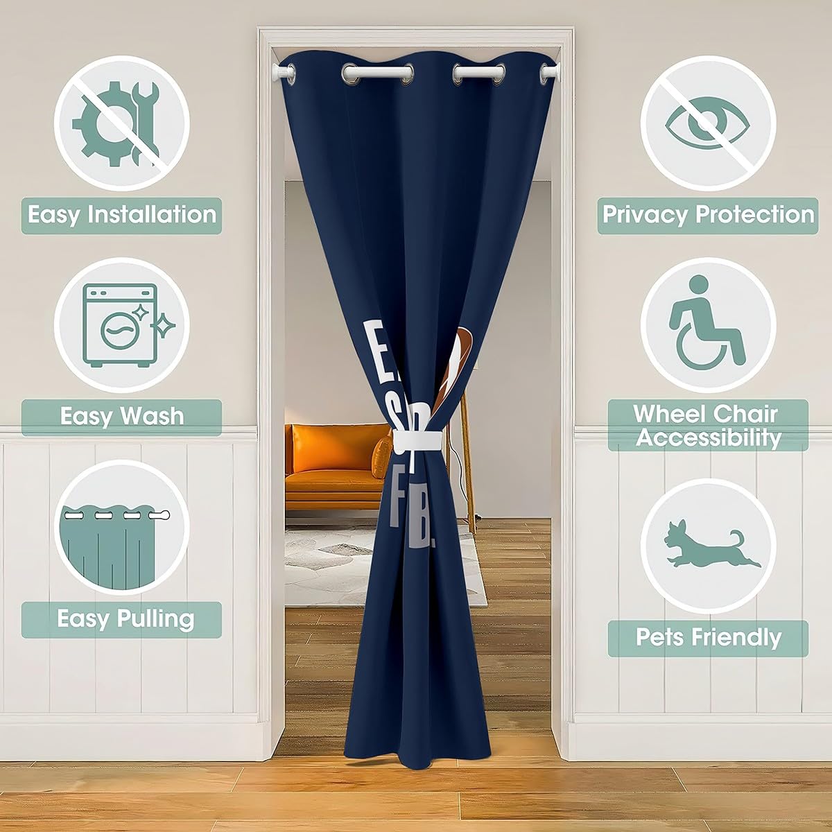 Football Doorway Curtain 34"x80" 1 Panel S94575