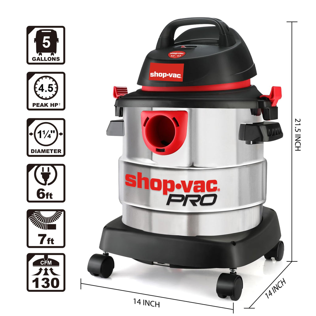 5 Gallon Stainless Wet/Dry Vac Blower U635