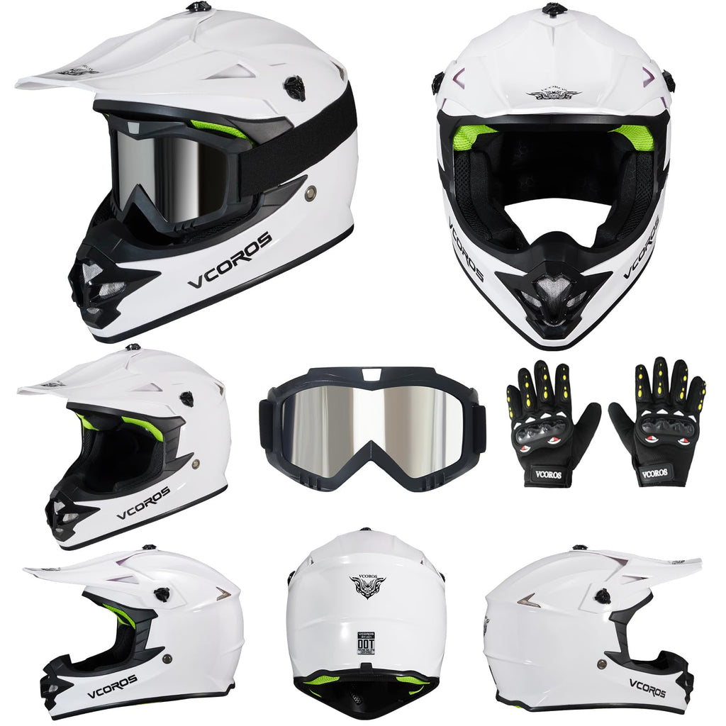 Kids Dirt Bike Helmet Set with Goggles Gloves G844052