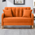 52" Orange Velvet 2 Seater Sofa with 2 Pillows T336278