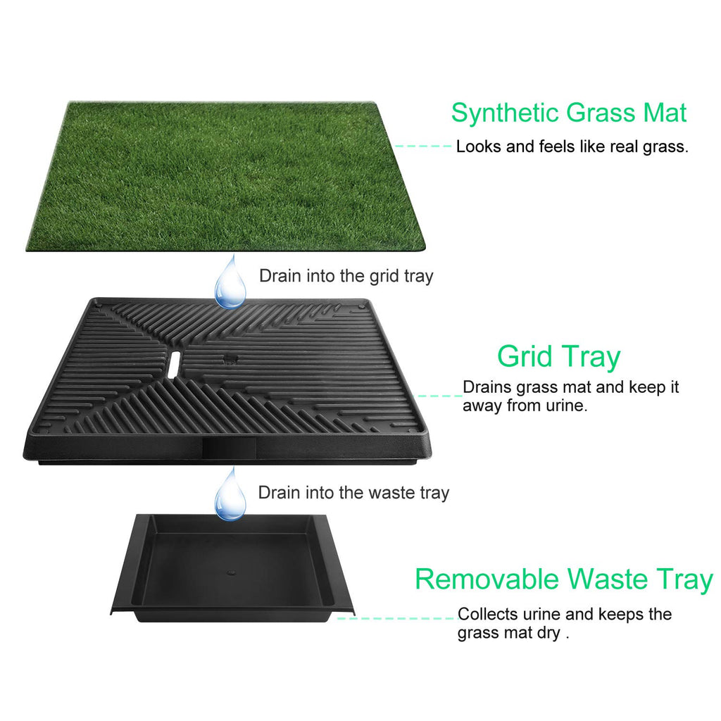 25"x20" Dog Grass Pee Pad with Tray I832450