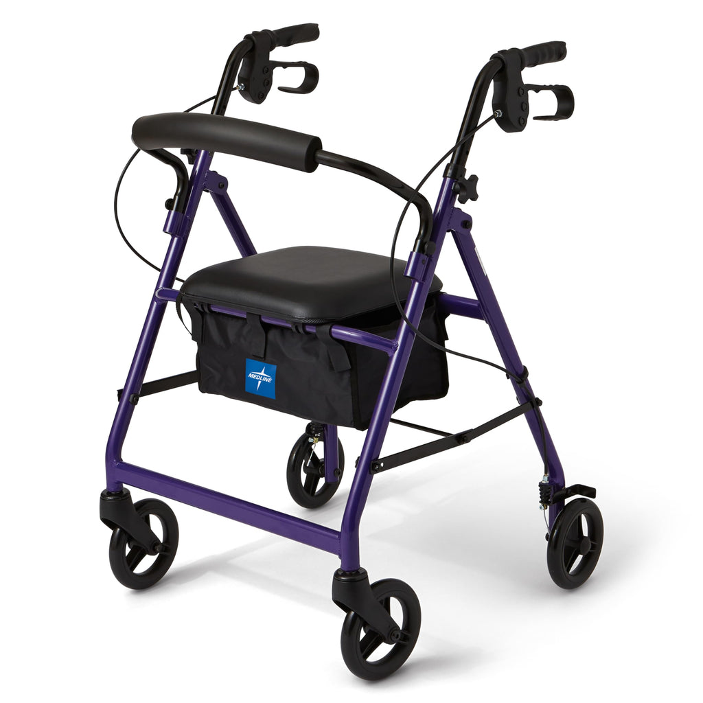 Purple Aluminum Rollator Walker with Seat F42108