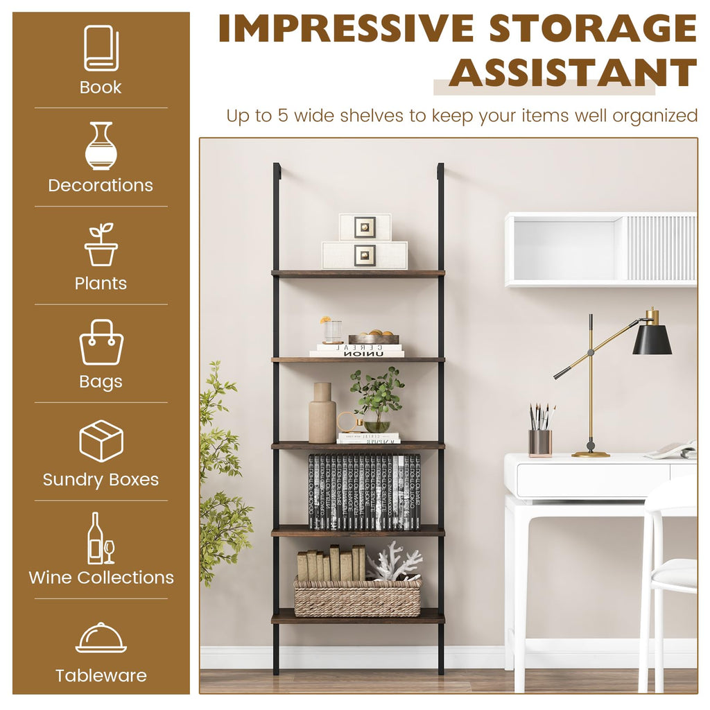 5-Tier Wall Mounted Bookshelf P90664