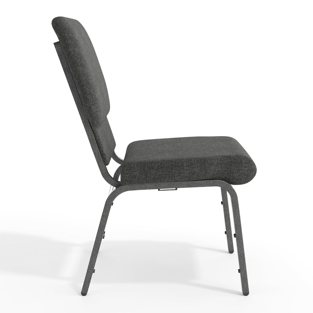 Dark Gray Fabric Stacking Church Chair 4 Pack P323632