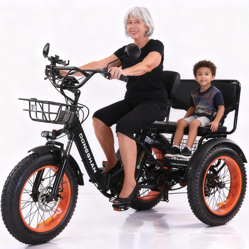 20"x4.0" Fat Tire 750W Folding Electric Tricycle 48V 15Ah Aluminum 7-Speed L687