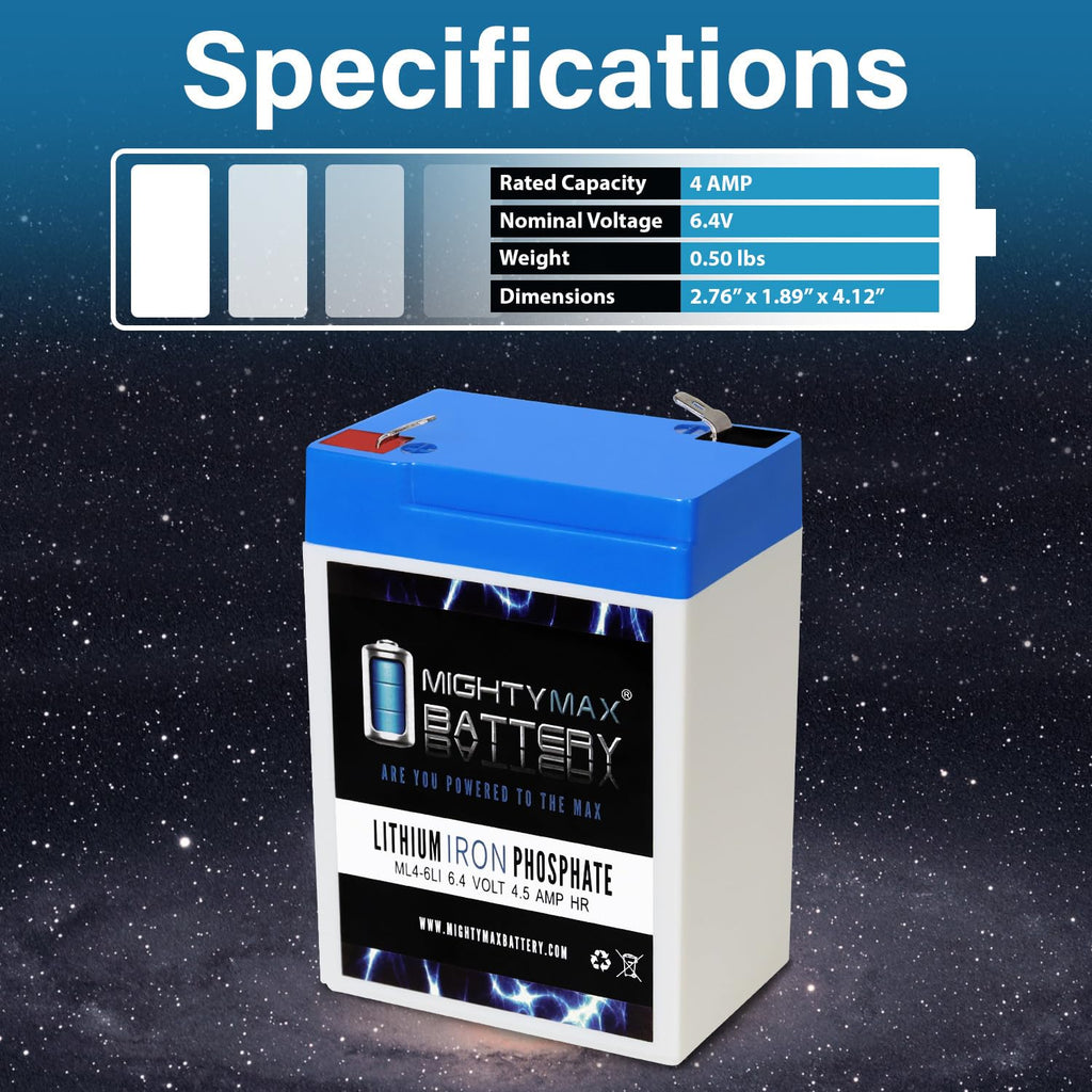6V 4.5AH Lithium Replacement Battery O819015