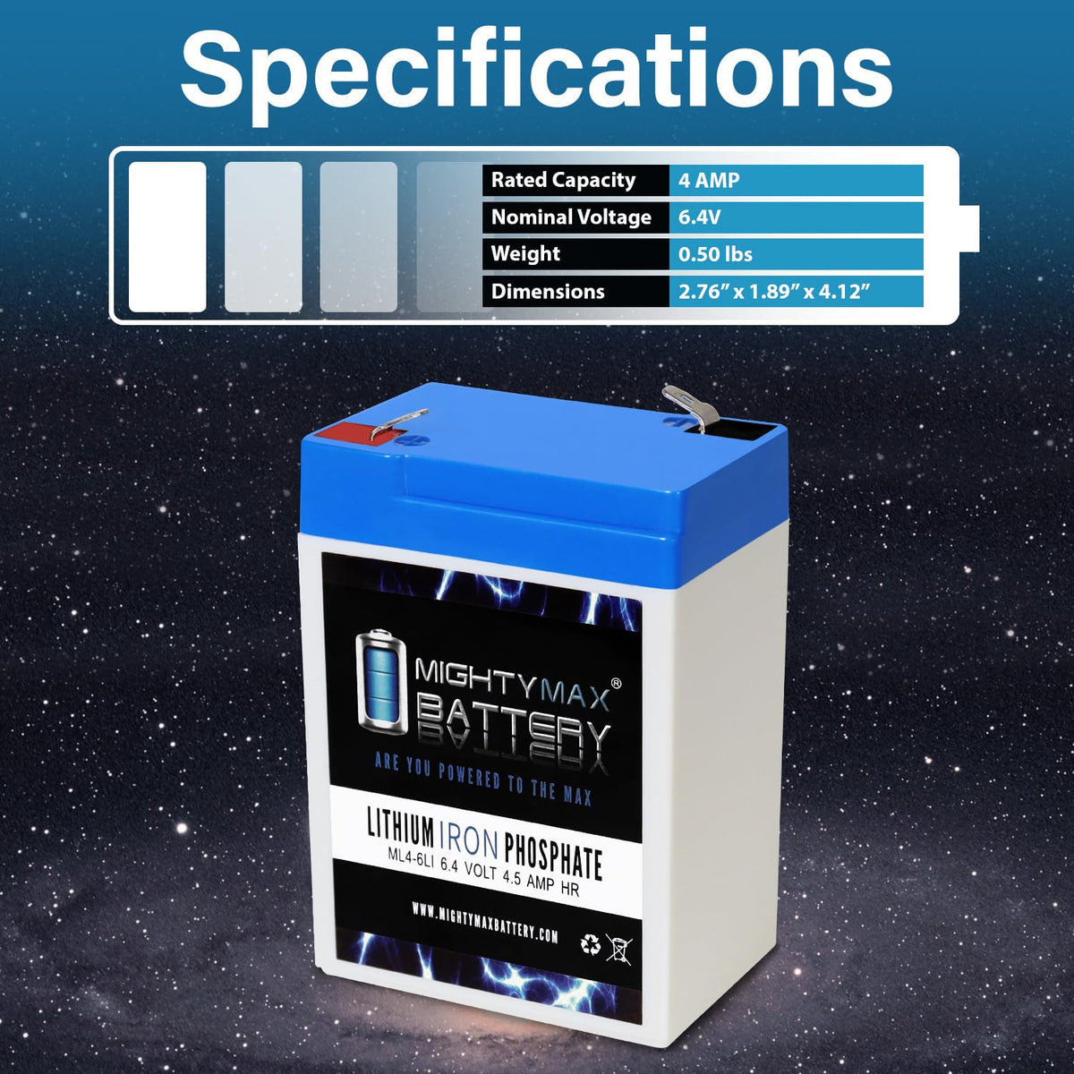 6V 4.5AH Lithium Replacement Battery O819015