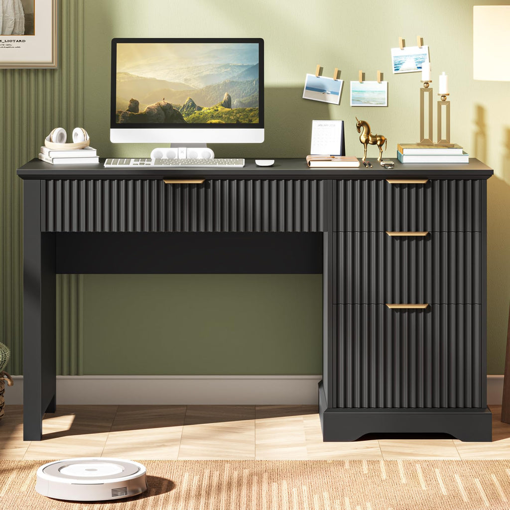 Black Wood Executive Desk with Drawers X9721