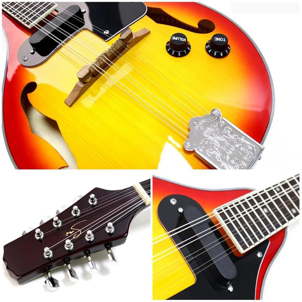 Spruce 8 Strings Hollow F Sound Hole Sunburst Electric Mandolin C2705
