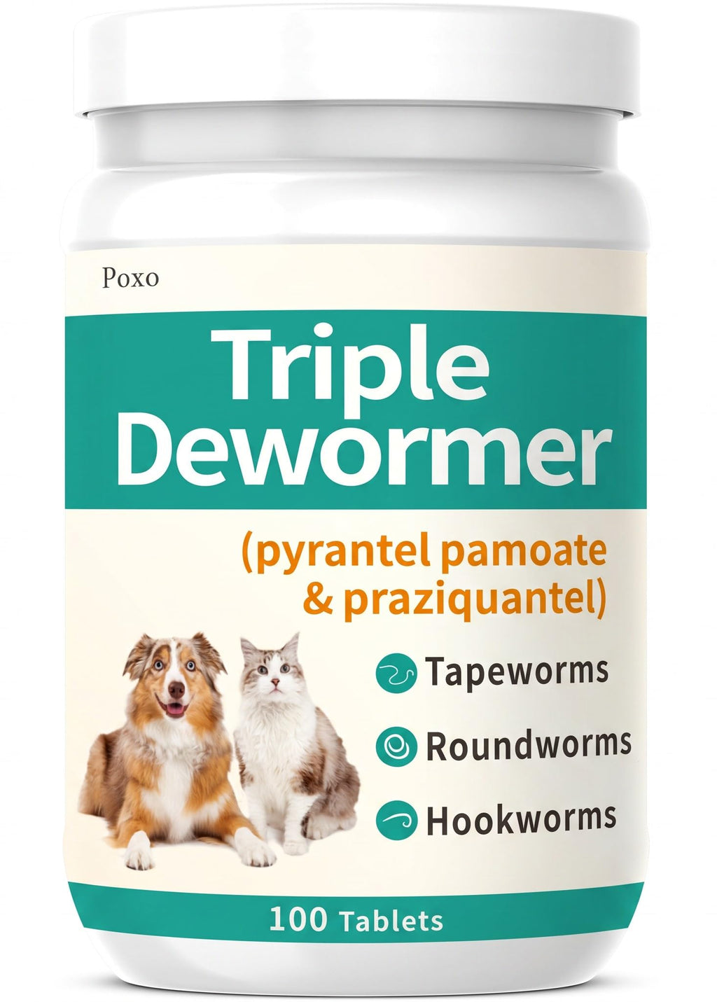 Pyrantel Pamoate and Praziquantel De-wormer Tablet for Dog & Cat 100 Tablets G828