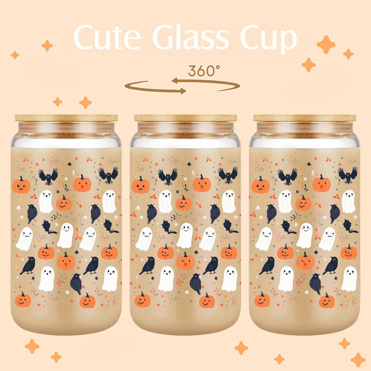 22oz Glass Tumbler with Lid & Straw N959542